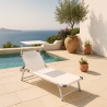 Transat de plage bain de soleil en aluminium avec pare-soleil Nettuno Offre