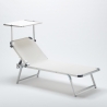 Transat de plage bain de soleil en aluminium avec pare-soleil Nettuno 