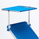 2 bains de soleil de plage et mer en aluminium avec pare-soleil Nettuno 