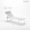 2 bains de soleil de plage et mer en aluminium avec pare-soleil Nettuno 
