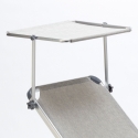 20 transats de plage bains de soleil en aluminium avec pare-soleil Nettuno 