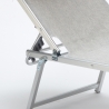 20 transats de plage bains de soleil en aluminium avec pare-soleil Nettuno 