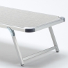 20 transats de plage bains de soleil en aluminium avec pare-soleil Nettuno 