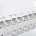 20 transats de plage bains de soleil en aluminium avec pare-soleil Nettuno Promotion