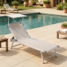 20 transats de plage bains de soleil en aluminium avec pare-soleil Nettuno Remises