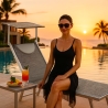 Transat de plage bain de soleil en aluminium Santorini Limited Edition Remises