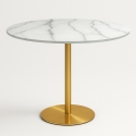 Ronde Goblet tafel 80cm klassieke stijl gouden marmereffect Monika Aanbieding