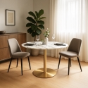 Ronde Goblet tafel 80cm klassieke stijl gouden marmereffect Monika Korting