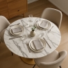 Ronde Goblet tafel 80cm klassieke stijl gouden marmereffect Monika Karakteristieken