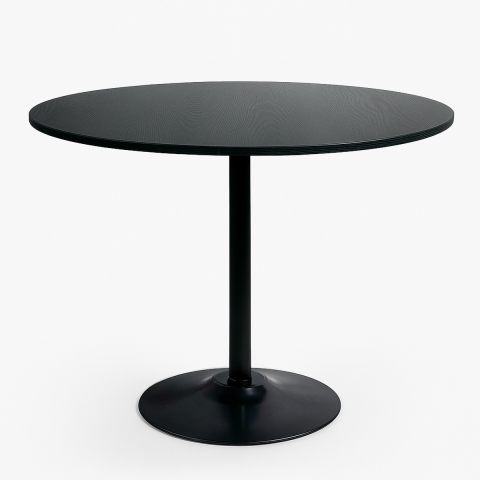 Moderne ronde zwarte Goblet stijl eettafel 120cm Blackwood+ Aanbieding