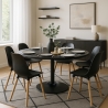 Table salle à manger moderne Goblet noire ronde 120cm Blackwood+ Offre