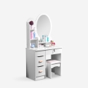 Make-up kaptafel Babette met ovale spiegel en kruk Catalogus