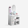 Make-up kaptafel Babette met ovale spiegel en kruk Catalogus