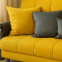 Stoffen slaapfauteuil 2-persoons opklapbare slaapbank Deborah Twin 