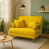 Stoffen slaapfauteuil 2-persoons opklapbare slaapbank Deborah Twin 