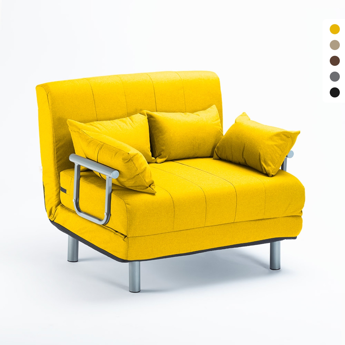 Stoffen slaapfauteuil 2-persoons opklapbare slaapbank Deborah Twin 