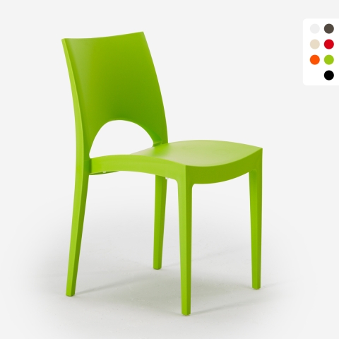 Moderne stapelbare stoelen in polypropyleen voor thuis en horeca Paris Aanbieding