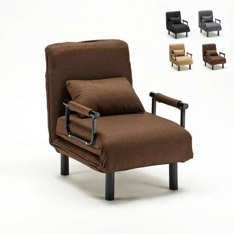 Fauteuil-lit d'appoint convertible 1 place en tissu Deborah