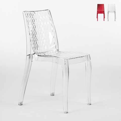 Chaise salle à manger bar en polycarbonate transparent empilable bar café Hypnotic Grand Soleil