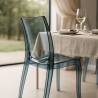 Chaise salle à manger bar transparent empilable Cristal Light polycarbonate Grand Soleil Design Modèle