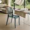 Chaise salle à manger bar transparent empilable Cristal Light polycarbonate Grand Soleil Design Catalogue