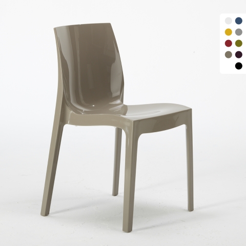 Grand Soleil stapelbare polypropyleen stoelen Ice voor thuis en horeca, binnen en buiten Aanbieding