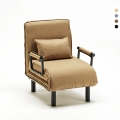 Fauteuil convertible 1 place chauffeuse en tissu Deborah Promotion