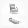 Fauteuil convertible 1 place chauffeuse en tissu Deborah 