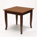 Set 4 stoelen en vierkante tafel 80x80 cm hout Rusty 