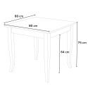 Set 4 stoelen en vierkante tafel 80x80 cm hout Rusty 