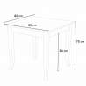 Set 4 stoelen en vierkante tafel 80x80 cm hout Rusty 