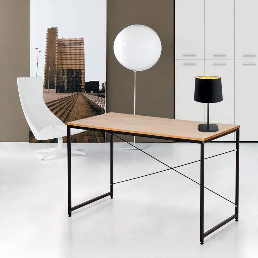 Industrieel bureau 150x60cm van hout en staal Wootop Aanbieding Industrieel bureau 150x60cm van hout en staal Wootop Aanbieding