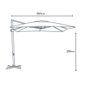 Parasol déporté de jardin 2.5 mètres carré en aluminium bar Paradise Achat