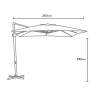 Parasol déporté de jardin 2.5 mètres carré en aluminium bar Paradise Achat
