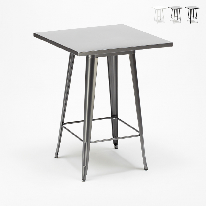 table haute industrielle 60x60 de bar pour tabourets acier et métal nut Catalogue