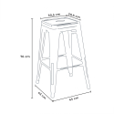 table haute + 4 tabourets métalliques style pour bars et pubs harlem 