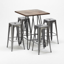 Set hoge tafel met 4 metalen krukken in industriële stijl Kips Bay  Prijs