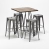 Set hoge tafel met 4 metalen krukken in industriële stijl Kips Bay  Prijs