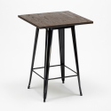 table haute + 4 tabourets en métal style industriel little italy 