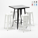 table haute + 4 tabourets en métal style industriel new york Dimensions