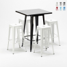 table haute + 4 tabourets en métal style industriel new york Dimensions