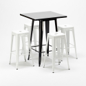 table haute + 4 tabourets en métal style industriel new york Achat