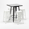 table haute + 4 tabourets en métal style industriel new york Achat