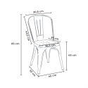 table carrée + 4 chaises en métal design industrial jamaica 
