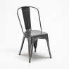 Set met vierkante tafel en 4 metalen stoelen in industriële stijl Jamaica  