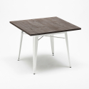 vierkante tafel en stoelen set van industrieel metaal en hout-stijl midtown 