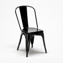 Set met vierkante tafel en 4 metalen stoelen in industriële stijl Midtown 