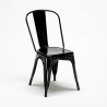 Set met vierkante tafel en 4 metalen stoelen in industriële stijl Midtown 