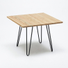 vierkante tafel en stoelen set van industrieel metaal en hout Lix-stijl tribeca 