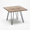 vierkante tafel en stoelen set van industrieel metaal en hout-stijl bay bridge 